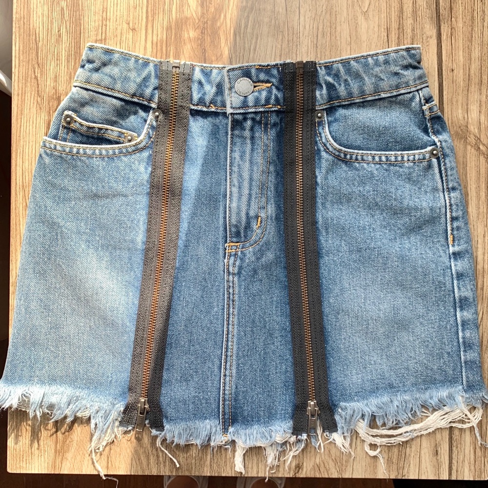 Carmar Denim Skirt with Zippers